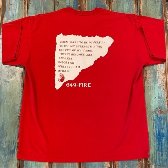 Vintage T Shirt XL Fire Walker Trails Of Fire Jerzees Made In USA Red - Picture 7 of 7